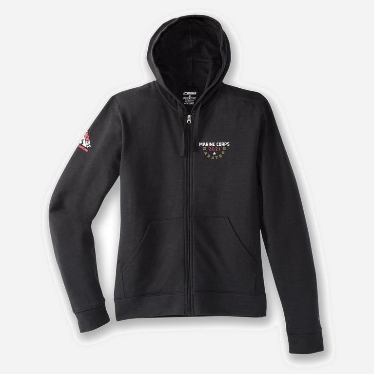 Brooks Mcm21 Full Zip 2.0 Israel - Women's Fleece Running Hoodie - Heather Black (95307-KPCD)